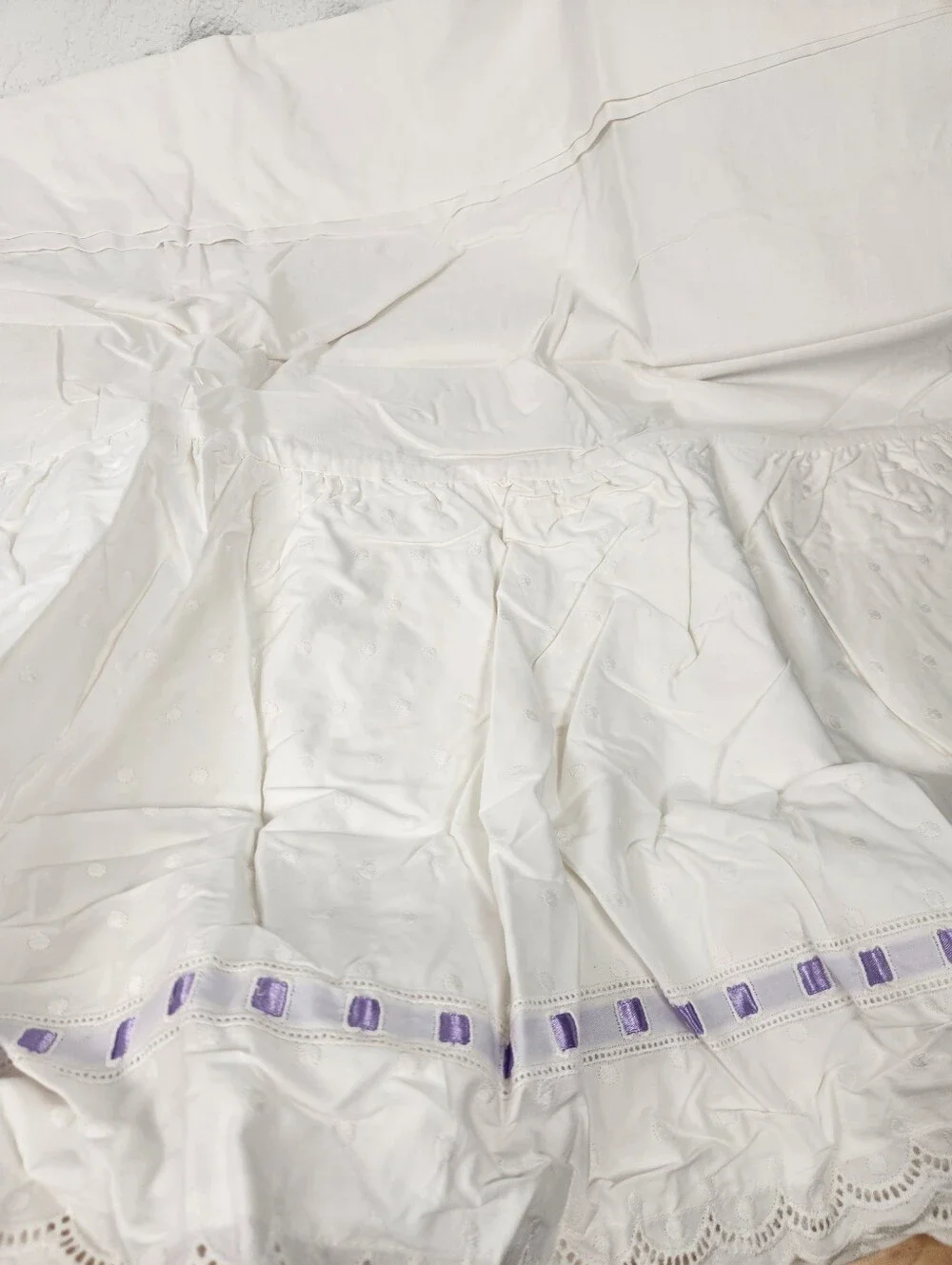 Pottery Barn Kids White Twin Bed Skirt New 13